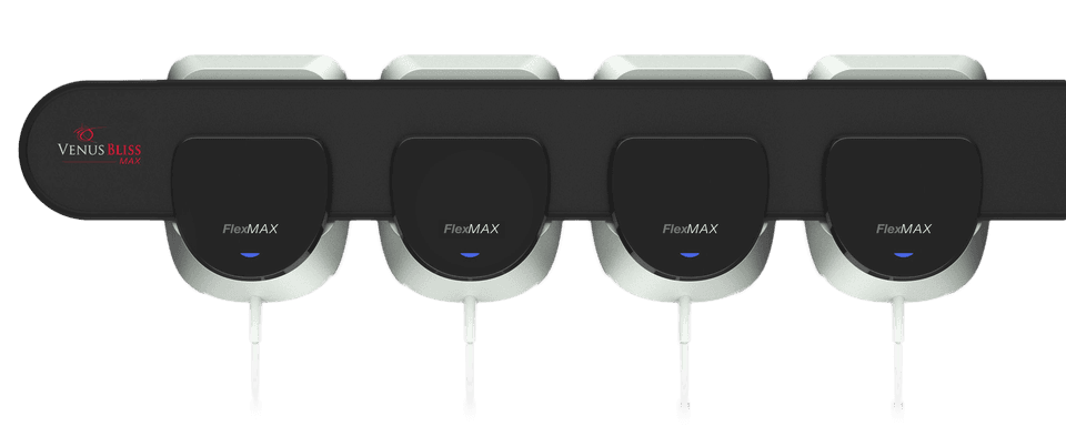 Four FlexMAX applicators arrayed on the treatment belt